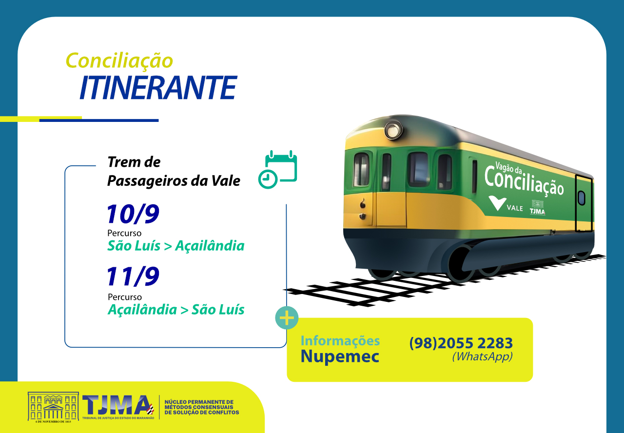 Vagão da Conciliação atende passageiros nos dias 10 e 11 de setembro