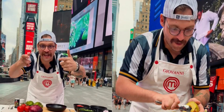 Ex-representante do MA no MasterChef faz guacamole no meio de avenida em Nova York